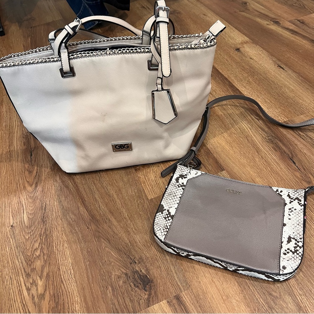 Chic Gray and Snake Print Guess Bag Bundle